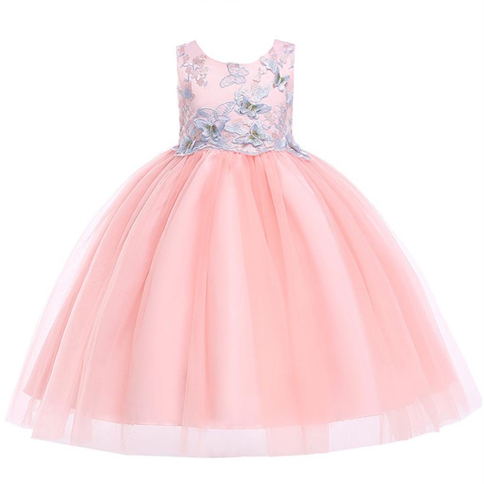 

Baby Girls Lace Butterfly Dress 2019 Kids Dresses For Girls Princess Dress Infantil Party Dress Girl Wedding Clothes For 100-150cm256E, Pink