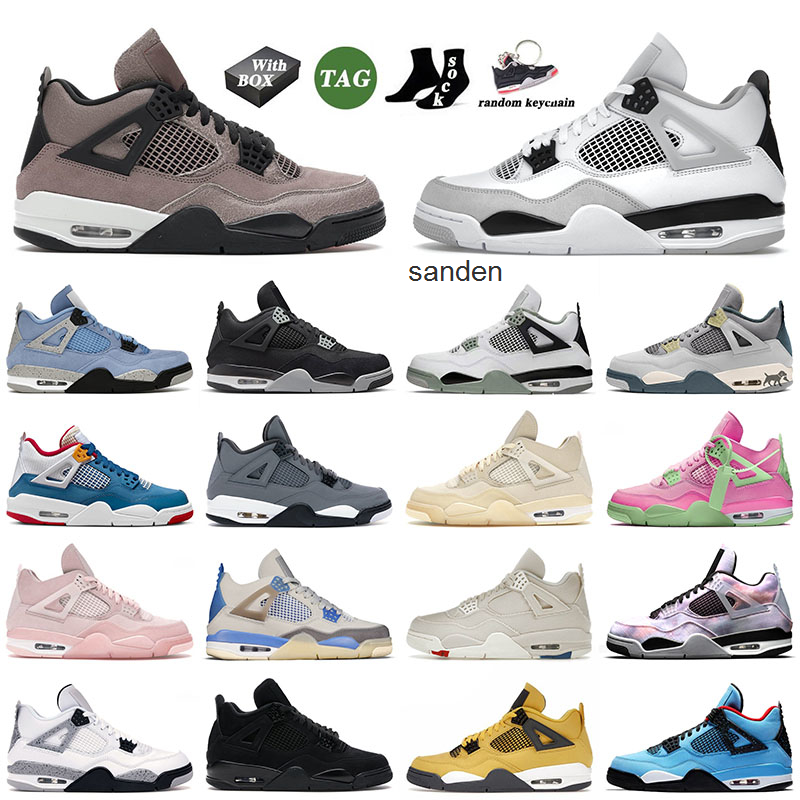

With Og Jumpman 4s IV Mens Retro Basketball Shoes Military Black Taupe Haze University Blue Red Thunder Sail Men Women Jorda 4 Sneakers, A12