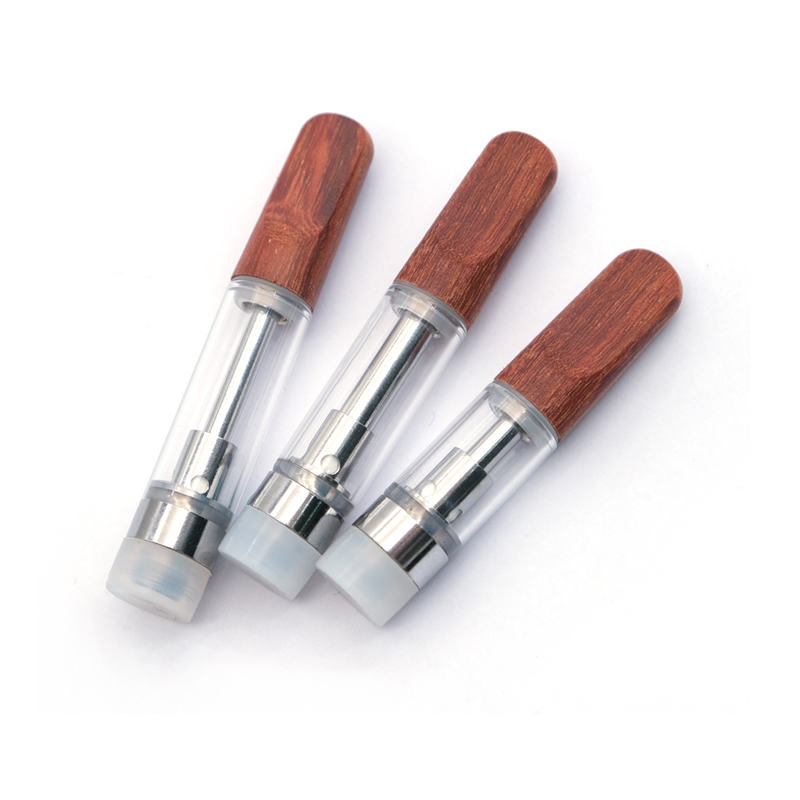 

Dabwoods Carts Wood Top 0.5ml 0.8ml 1.0ml Cartridge Empty Atomizers Leak Proof Vape Pen 510 Screw Thread Ceramic Coil Glass tank for D8 D9 thick oil