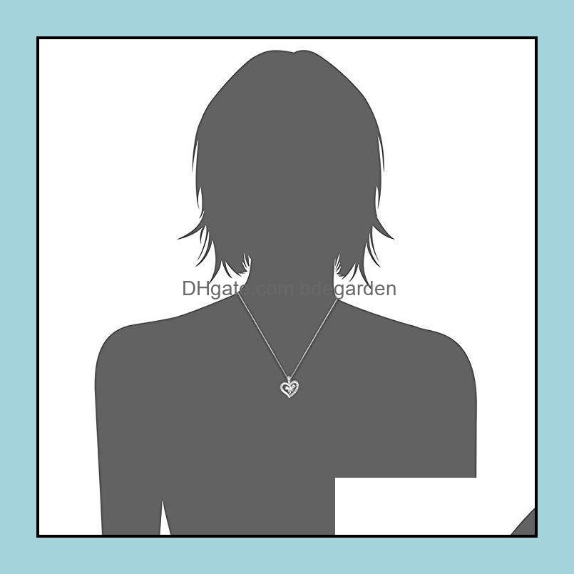 

Pendant Necklaces Pendants Jewelry Wholesale- Love Heart Necklace I You To The Moon And Back Fashion Dh9Dr