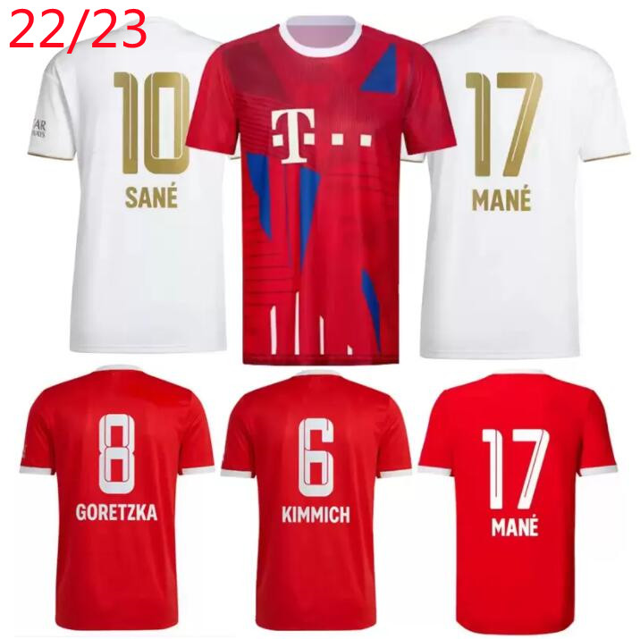 

22 23 soccer jersey Mane GRAVENBERCH SANE BAYERN MUNICH 2022 2023 Mazraoui MULLER DAVIES KIMMICH COMAN men football shirt kits uniform, 22/23 10th