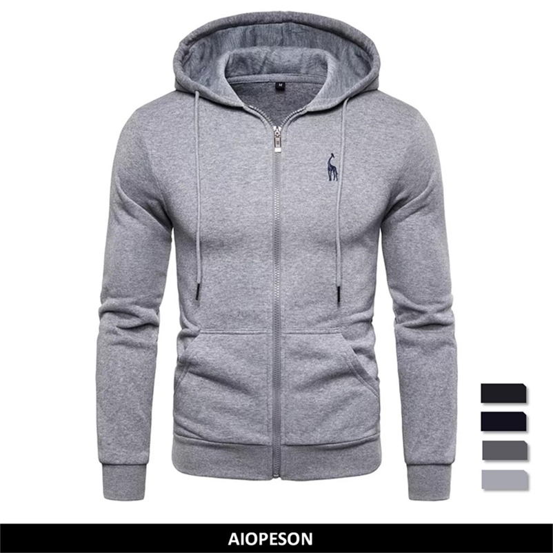 

Autumn Winter Cotton Hoodied Mens Sweatshirts Solid Hoody Fleece Thick Hoodies Men Sportswear Zipper Sweatshirts Men 220811, 2-winered