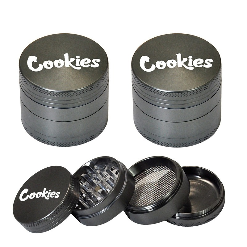 Smoking Accessories Cookies four layer 50mm aluminum alloy smoke grinder new gun ferrous metal grinder pyrex oil burner pipe-image-788775801