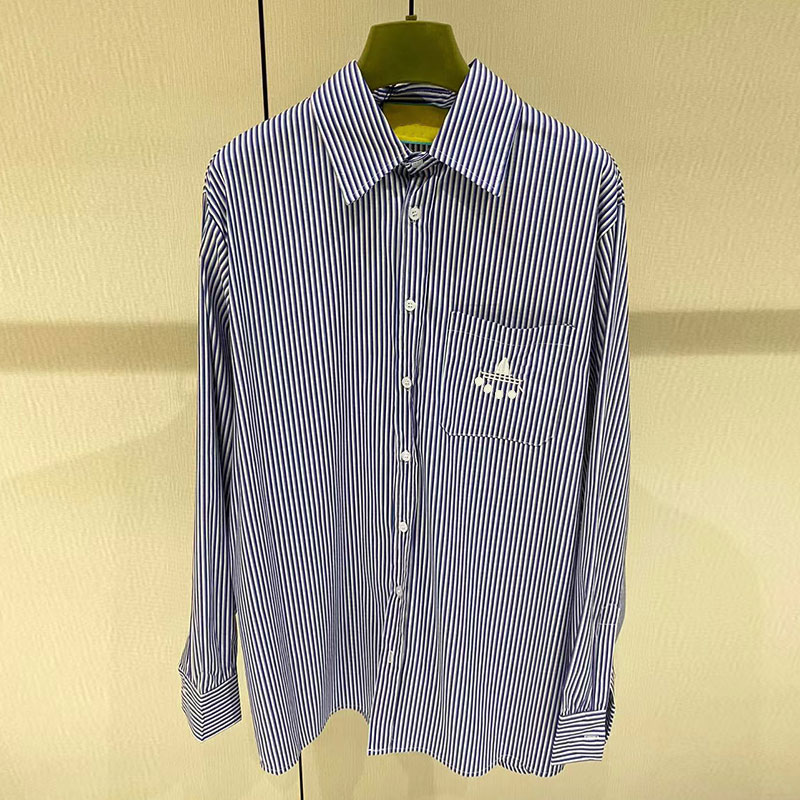 

Designer Shirts Mens Casual Striped Shirt Woman Classic Letter Print Long Sleeve Man Fashion Oversized Tees High Quality, White