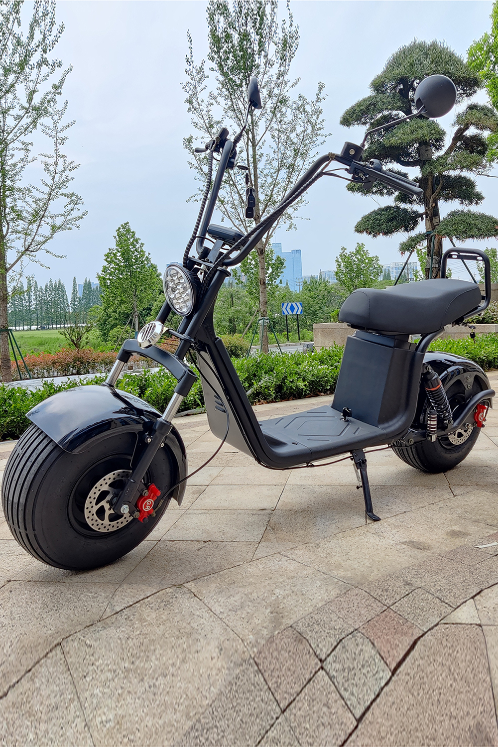 

Citycoco E Scooter 3000W Powerful Motor Max Speed 55KM/H 60V20AH Charging Mileage 35-50KM 18Inch Fat Tire Adult Electric Scooter USA Stock, Black