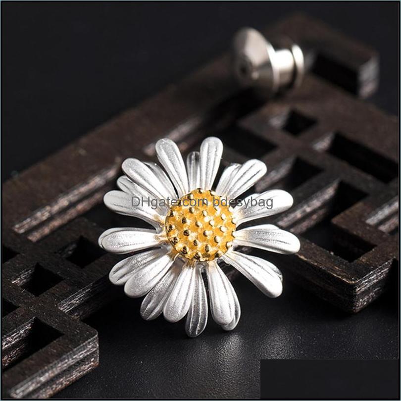 

Pins Brooches Jewelry 925 Sterling Sier Brooch Daisy Flower Ins Celebrity Style Pins Women Romantic Fine Luxury Gi Dhsru