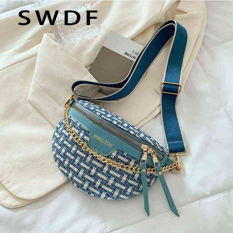 

HBP Crossbody Bags Evening Bag Knitted Waist Packs for Women Weaving Fanny Female Bags Ladies Wide Strap Chest 2022 Trended Brand 220811, White bag