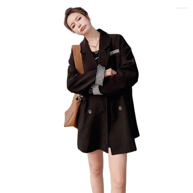 

Women' Suits & Blazers Fashion Black Suit Jacket Female Spring Autumn Blazer 2022 Korean British Style Casual Loose Outerwear F845