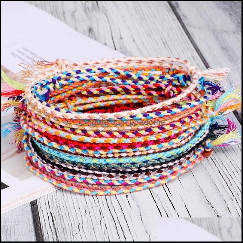 

Charm Bracelets Jewelry Lucky String Rope Bangles For Women Men Handmade Tassel Knots Thread Vintage Ethnic B Dgk