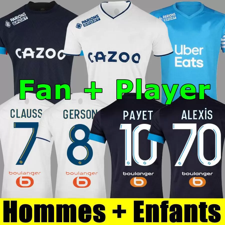 

22 23 Soccer Jerseys 2022 2023 MarseilleS MILIK Maillot Foot CUISANCE GUENDOUZI ALEXIS GERSON PAYET CLAUSS Football Shirts Men Kids Kit VERETOUT Under, 22 23 home aldult