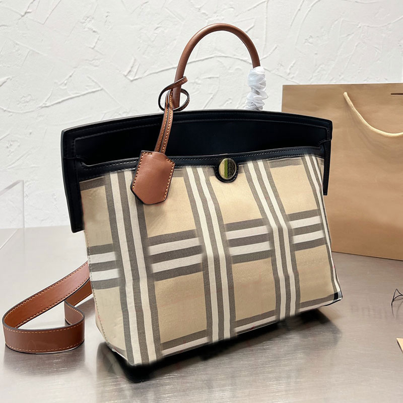 

Handbag Purse Plaid Shopping Bags Totes Linen Tartan Lady Crossbody Shoulder Bag The tote bag Handbags Pouch double pocket Fashion letters Removable straps, With box