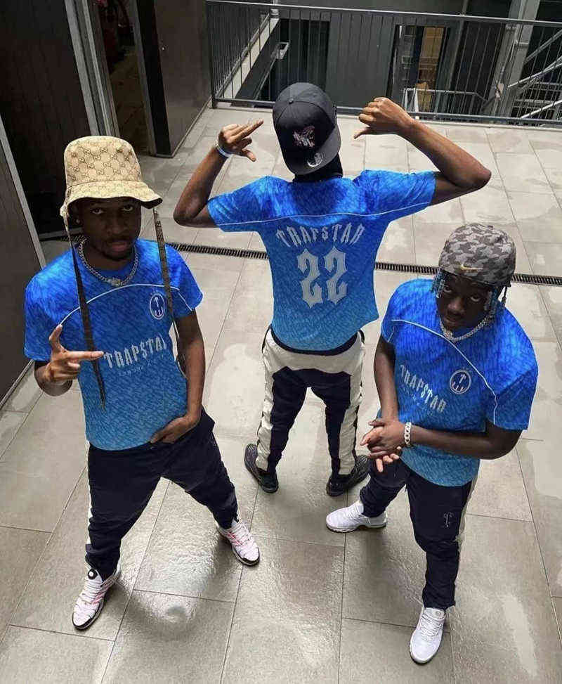 

Trapstar Mesh Football Jersey Blue No.22 Men Sportswear T-shirt W220811 2023ss 002