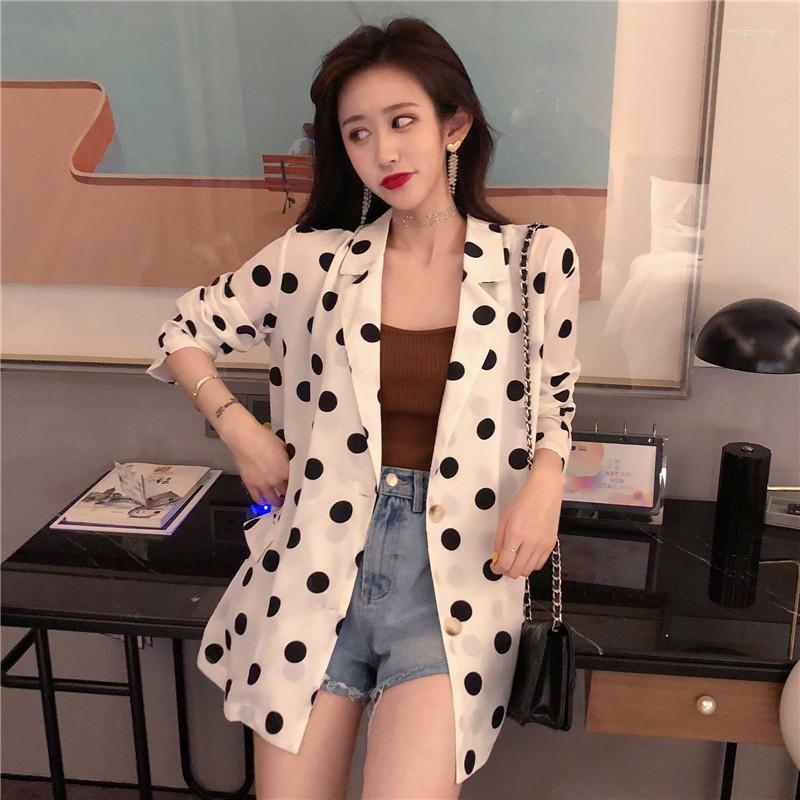 

Women's Suits & Blazers 2022 Spring And Autumn Polka Dot Wild Thinblazers Casual Fashion Loose Large Size QQ275, White