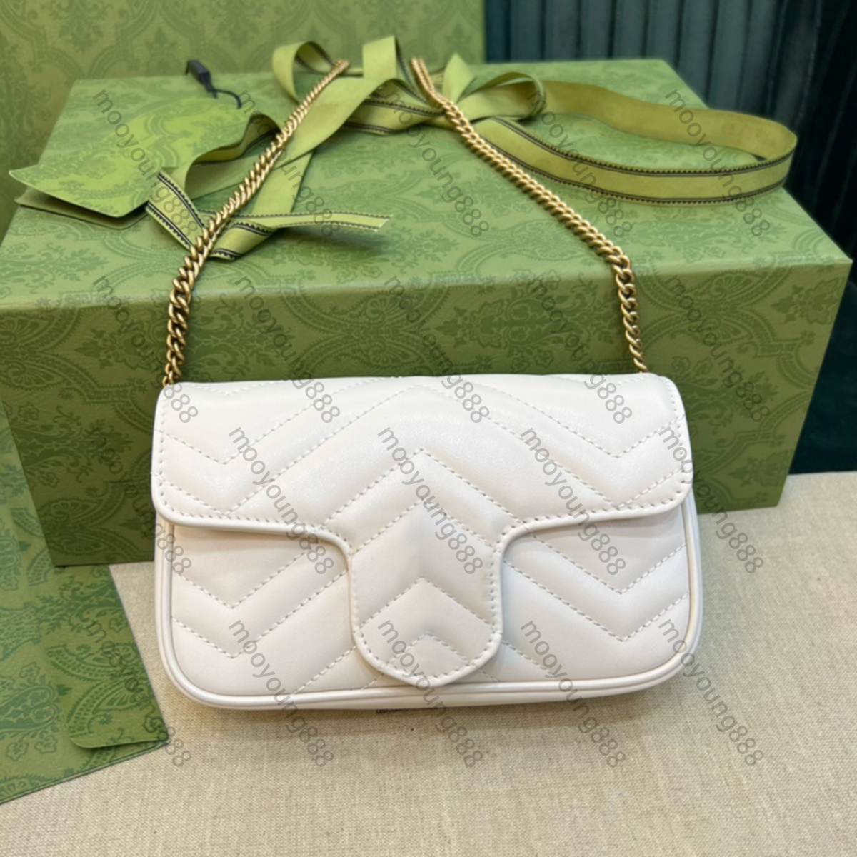 

10A Top Tier Quality Luxuries Designers 16.5cm Mini Marmont Bag Womens Real Leather Quilted Flap Purse Handbag Crossbody Black Shoulder Gold Chain Bag With Box, Carton