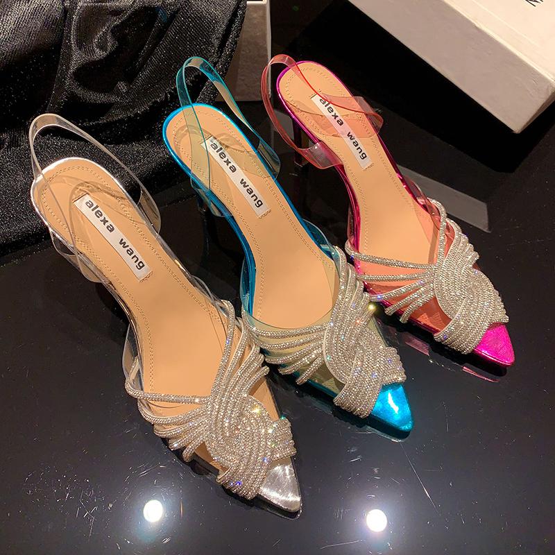 

Sandals Chinese Niche Designer Brand BDC Independently Designs Broken Diamond Fish Mouth Shoes Sheepskin High-heeled SandalsSandals, Blue