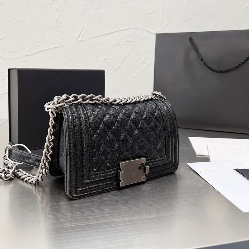 

fashion luxurys designer bags women shoulder bag classic totes crossbody bag handbag Wallet chain messenger lady leather caviar quilt handbags wallets, Black