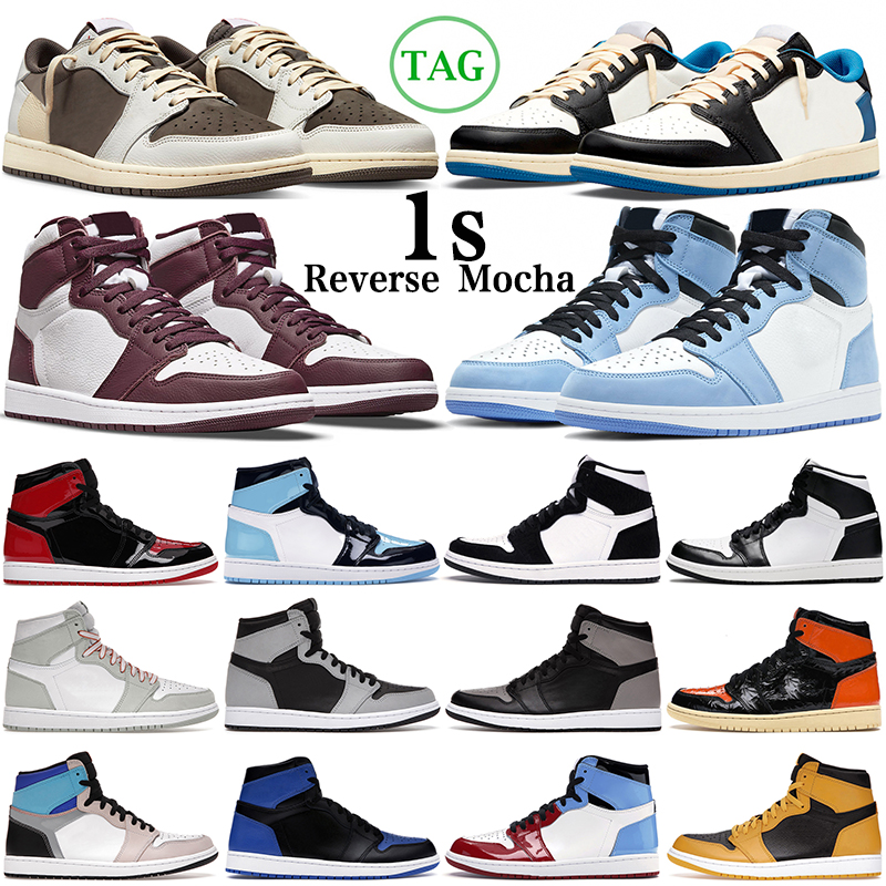 

Golf shoe Bred Patent Jumpman Reverse Mocha 1 1s Mens Basketball Shoes University Blue UNC Shadow Gym Red Pollen Seafoam White Black Bordeaux men