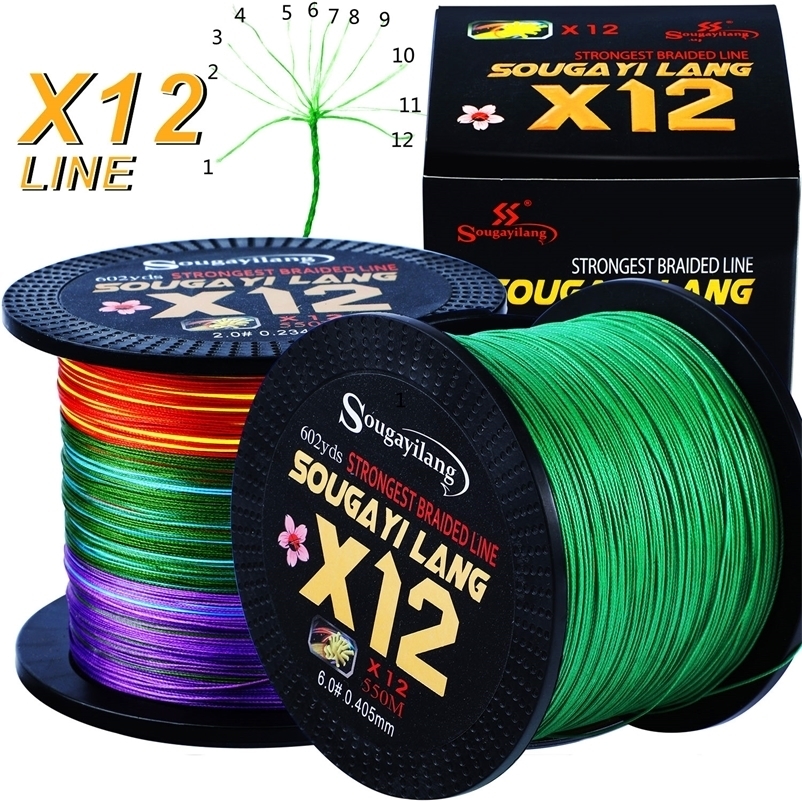 

Sougayilang X12 Super Strong 12 Strands Braided Fishing Line 350M 550M Multifilament PE Saltwater Tackle 220811