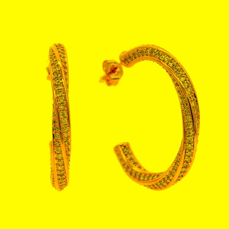 

Hoop & Huggie Fashion Multi Layer Cubic Zircon Micro Paved Full CZ Earrings For Women Large Twisted Circle Wedding JewelryHoop