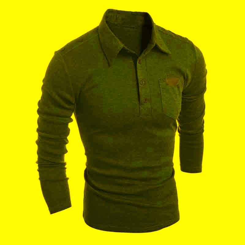 

Men's Polos Winter Long Sleeve Slim Fit Male Young Buttons Students Chest Black Dark Grey Leather Patchwork Shirt MenMen's Men'sMen's