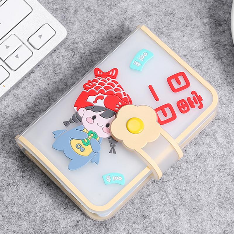 

Card Holders Slots Holder With Button Flower Cartoon Case For Cards Cute Pocard Women Name Book WalletCard, A1