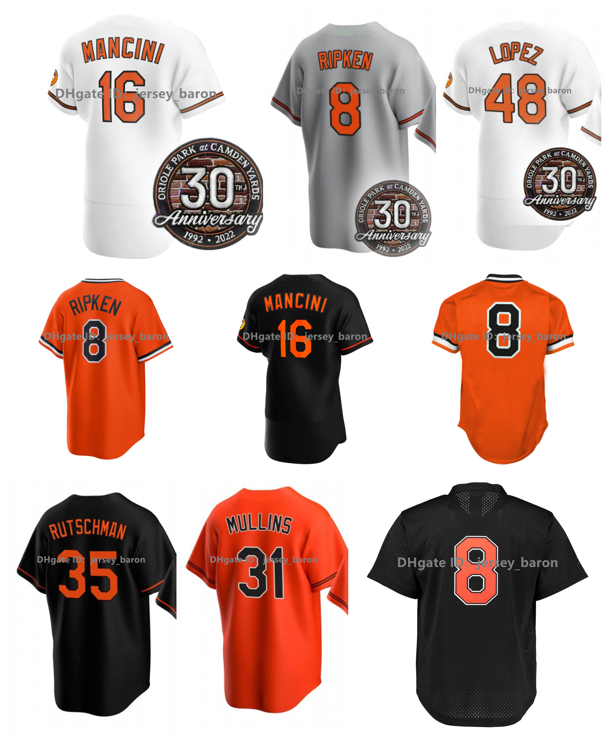 

Cal Ripken Jr. Jorge Lopez Baseball Jersey Oriole Trey Mancini Anthony Santander Brett Phillips Cedric Mullins Kelvin Gutierrez Adley Rutschman Travis Lakins, Mens with name men size s-4xl