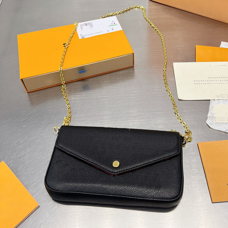 

Designer Luxurys Bags Handbags For Women Fashion Chain Cross Body Classic Vintage Shoulder Bag Tote Bags, Black