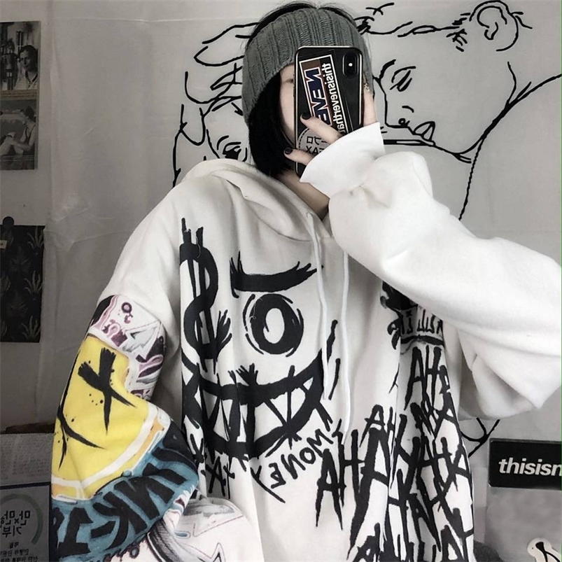 

Gothic Japan Cartoon Printed Hoodies Autumn Women Hip Hop Funny Oversized Hooded Sweatshirt Female Streetwear Punk Hoodie Tops 220811, Ea00413-black2