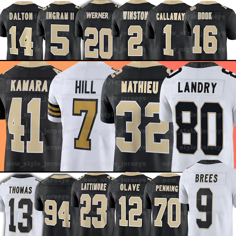 

41 Alvin Kamara Saint Football Jerseys 80 Jarvis Landry Tyrann Mathieu Marshon Lattimore Michael Thomas Taysom Hill Chris Olave Trevor Penning Andy Dalton Brees, Men(sheng tu)