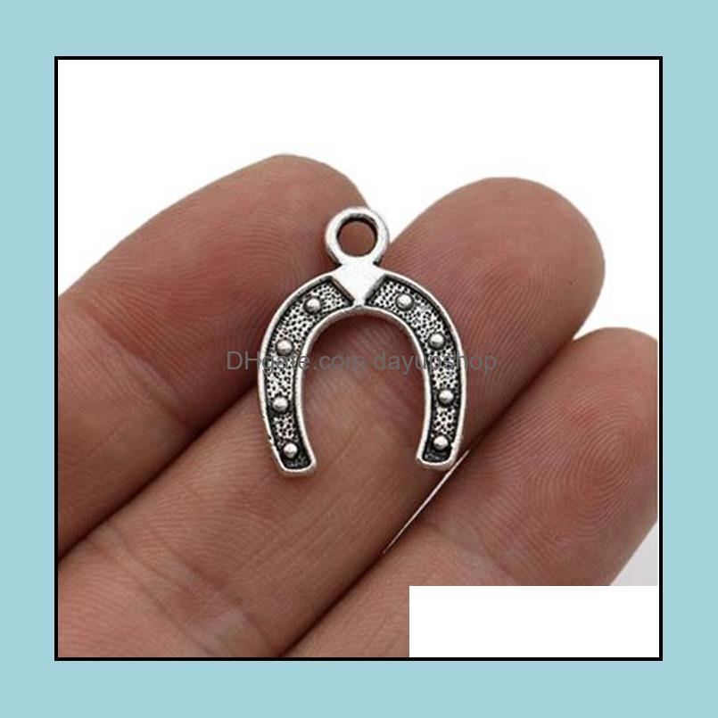 

Charms Jewelry Findings Components 200Pcs/Lot Antique Sier Plated Good Luck Horseshoe Charm Pendants Handmade Acce Dhz0I