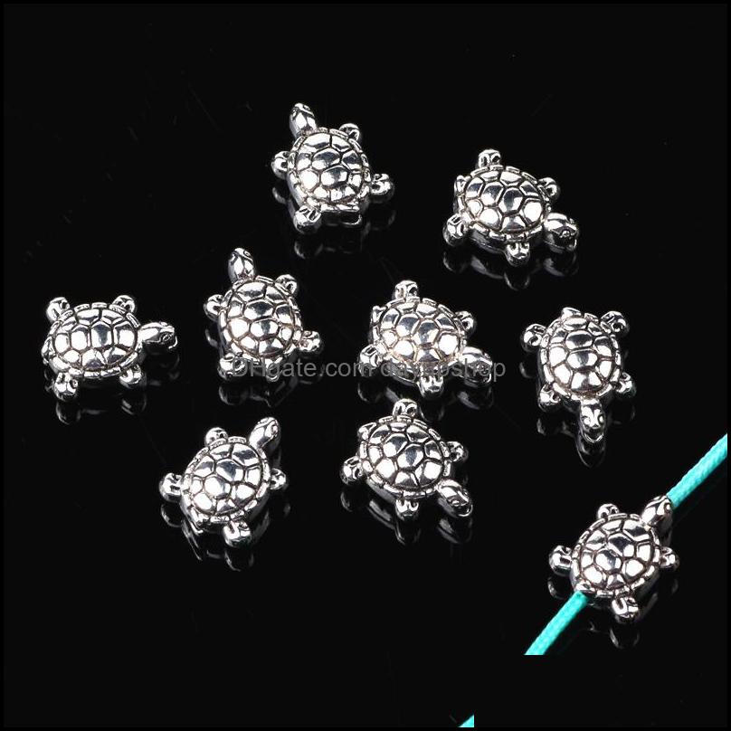 

Alloy Loose Beads Jewelry 200Pcs/Lot Vintage Tibetan Sier Animal 9Mm Sea Turtle Spacer For Bracelet Necklace Diy Dh0I8