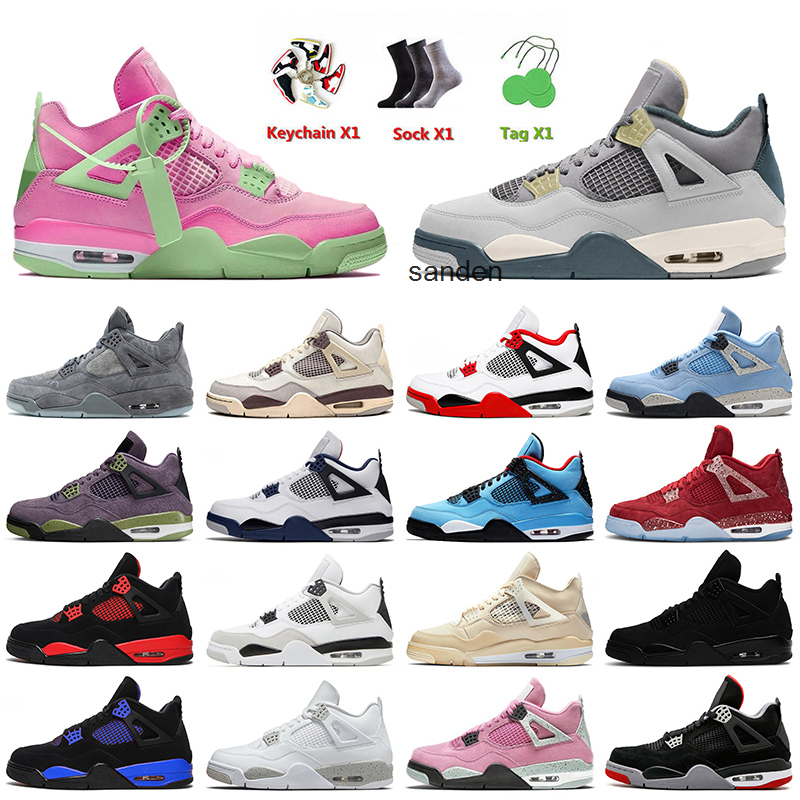 

Retro J4 Women Mens Basketball Shoes Jumpman 4 4s IV Sail Pink White Craft Oreo Midnight Navy Canyon Purple Blue Red Thunder Black Cat, A21 university pink 36-47