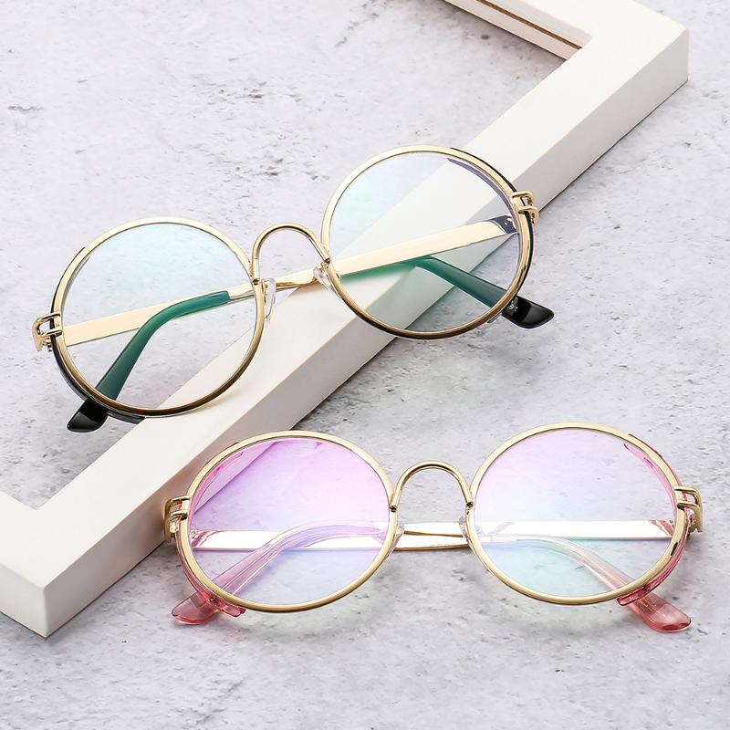 

Fashion Sunglasses Frames Sella European Style Steampunk Eyewear Glasses Alloy PC Frame Celar Lens Vintage Round Anti-Blue Ray EyewearFashio
