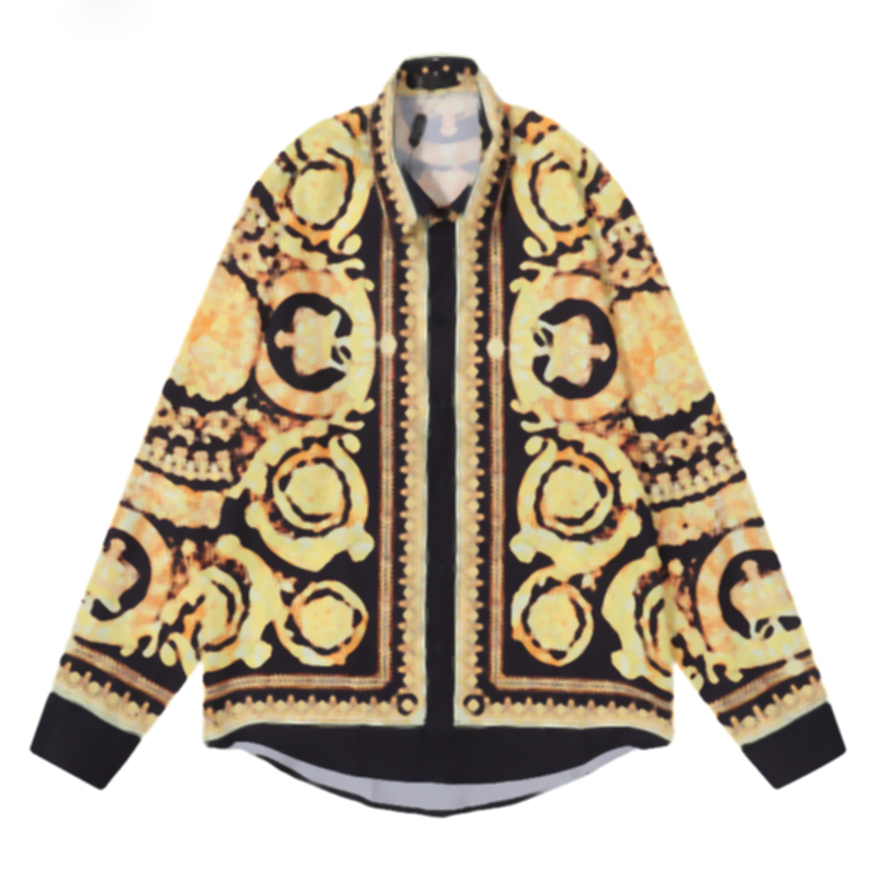 Men Casual Shirts Slim Fit Long Sleeves Shirt Designer Letter Print Formal Business Prom Party Mens Dress Shirts-image-788846821