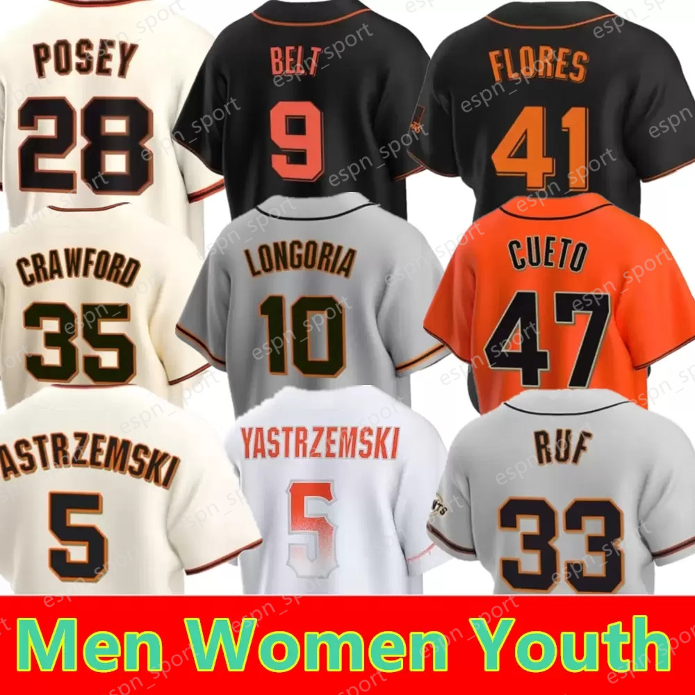 

SF Giants 28 Buster Posey Jerseys 35 Crawford Brandon Belt Will Clark Willie Mays Willie McCovey Youth Womens Throwback orange black white baseball jerseys, Flex base mens