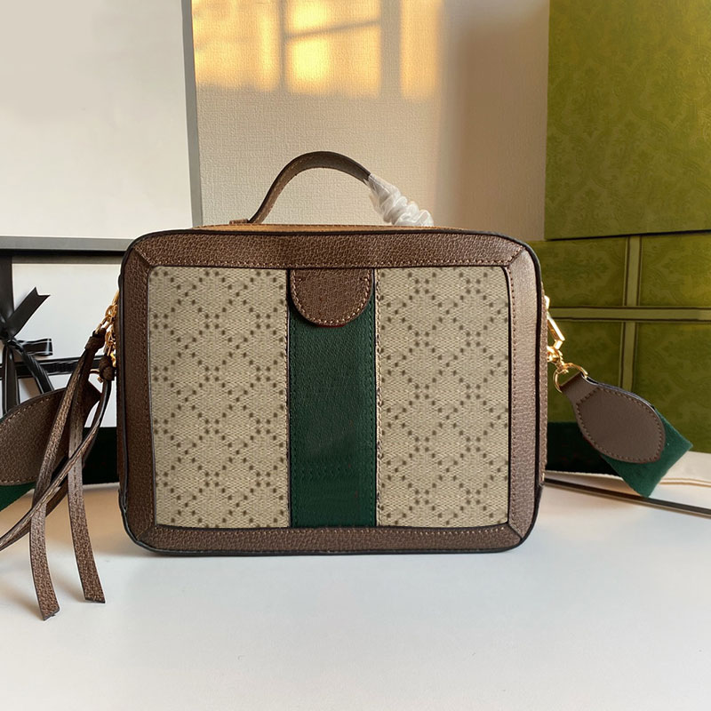 

Brown Ophidia Camera Crossbody Bag Women Shoulder Bags Handbags Purse Canvas Leather Fashion Letters Removable Chain Red Green Ribbon Tassels, 18.5*15*7.5cm