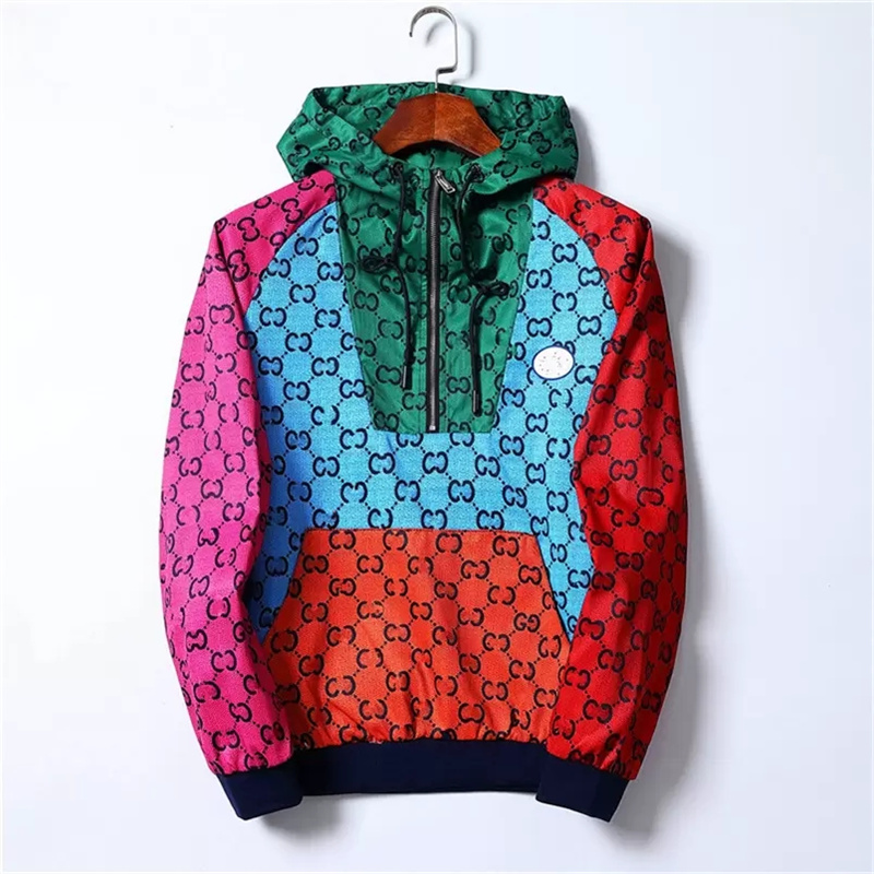 

Mens Jacket Windbreaker Winter Hooded Sportswear Slim Print Casual Letter Man Zipper Outwear Oversize, Extra shipping cost