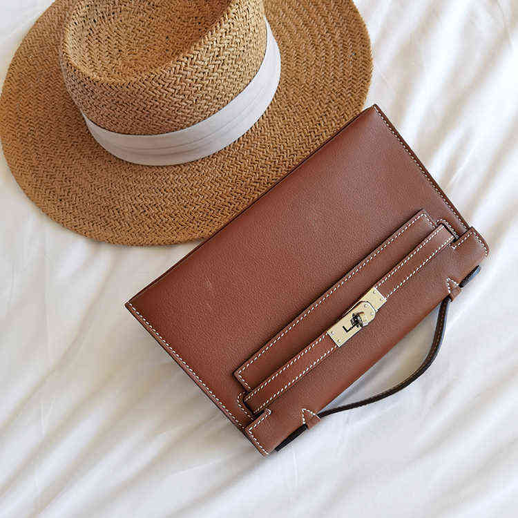 

herme handbags Herme Handbags Semi manual wax line swift generation classic leather Mini small square wm 8UY5, 4b / biscuit color