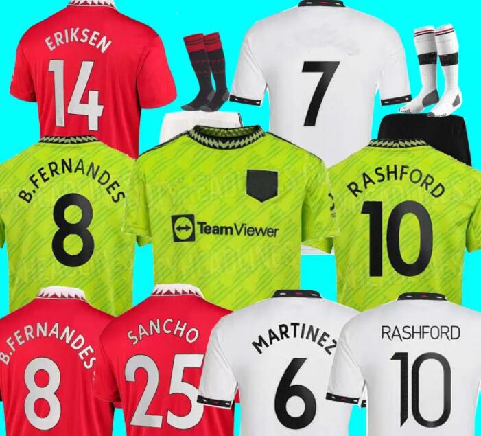 

22 23 RASHFORD ManchesterS soccer jerseys Sancho MAGUIRE 2022 manS utdS White VARANE SHAW Fans B.FERNANDES fourth football shirt 2023 aldult uniform, 22 23 away