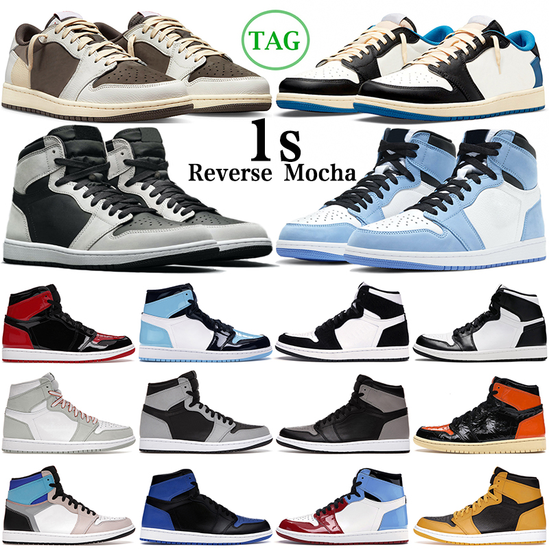 

Bred Patent Jumpman Reverse Mocha travis 1 1s Mens Basketball Shoes University Blue Fragment Pollen Seafoam scotts 1 White Black Bordeaux men women trainers sneaker, Prototype