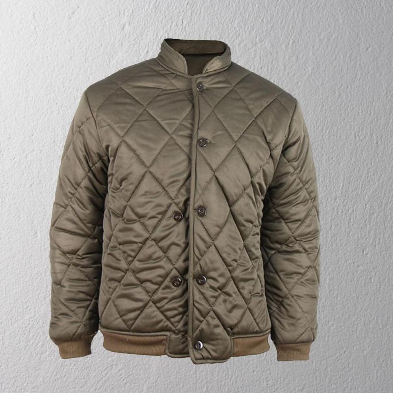 

Men's Jackets Men Coat Solid Color Single-breasted Stand Collar Thicken Winter Jacket For Daily WearMen's, Green