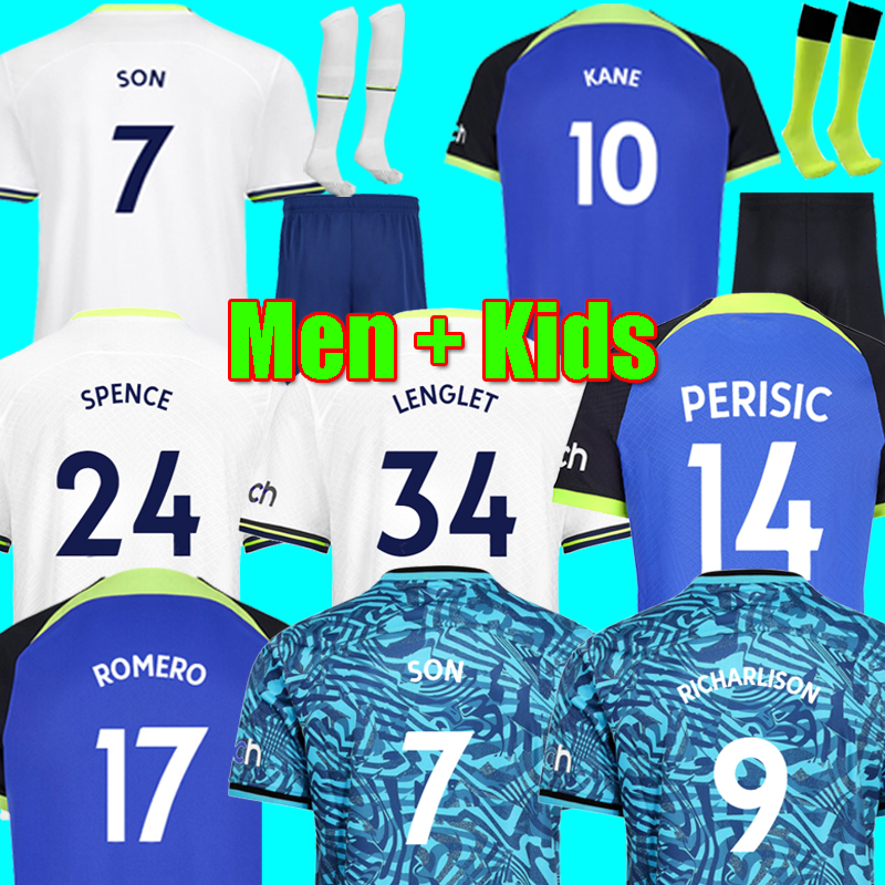 

22 23 KANE SON KULUSEVSKI PERISIC Soccer Jerseys HOJBJERG colorful RICHARLISON 2022 2023 LUCAS DELE SPENCE LENGLET Football kit shirt BRYAN purple Men kids sets, Men home ep