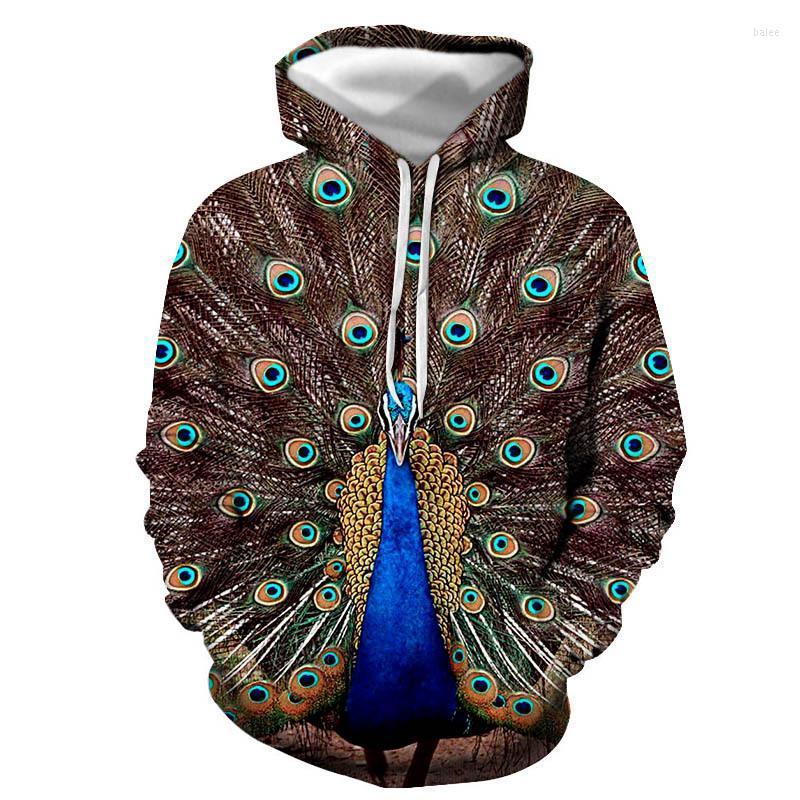 

Men's Hoodies & Sweatshirts Spring And Autumn Factory Direct Sales 2022 Peacock 3D Digital Printing Loose Men's HoodedMen's, Champagne