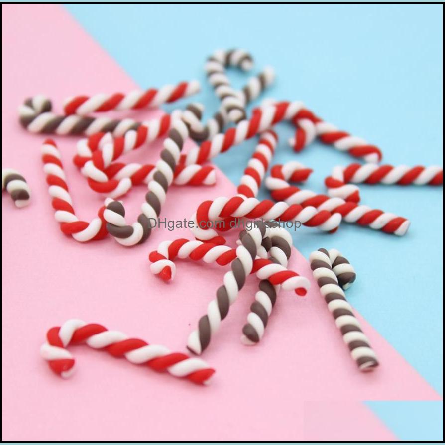 

Charms Jewelry Findings Components Decoration Kawaii Resin Diy Scrapbooking Cute Clay Candy Christmas Cane Craft Drop Delive Dhwps