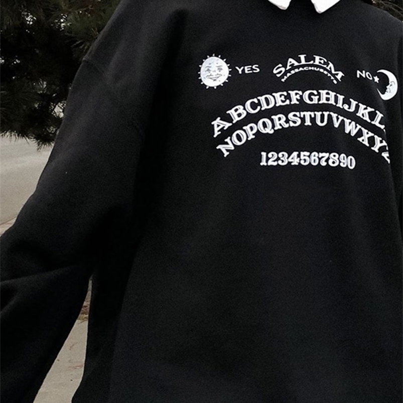 

InsGoth Black Grunge Oversized Hoodies Gothic Harajuku Streetwear Chic Letter Print Hoodies Women Autumn Long Sleeve Hoodies 220811