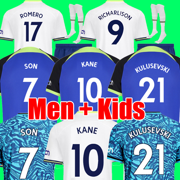 

21 22 23 KANE SON KULUSEVSKI PERISIC Soccer Jerseys HOJBJERG colorful RICHARLISON 2021 2022 2023 LUCAS DELE ROMERO Football kit shirt BRYAN Men kids sets, 22-23 kids 3rd