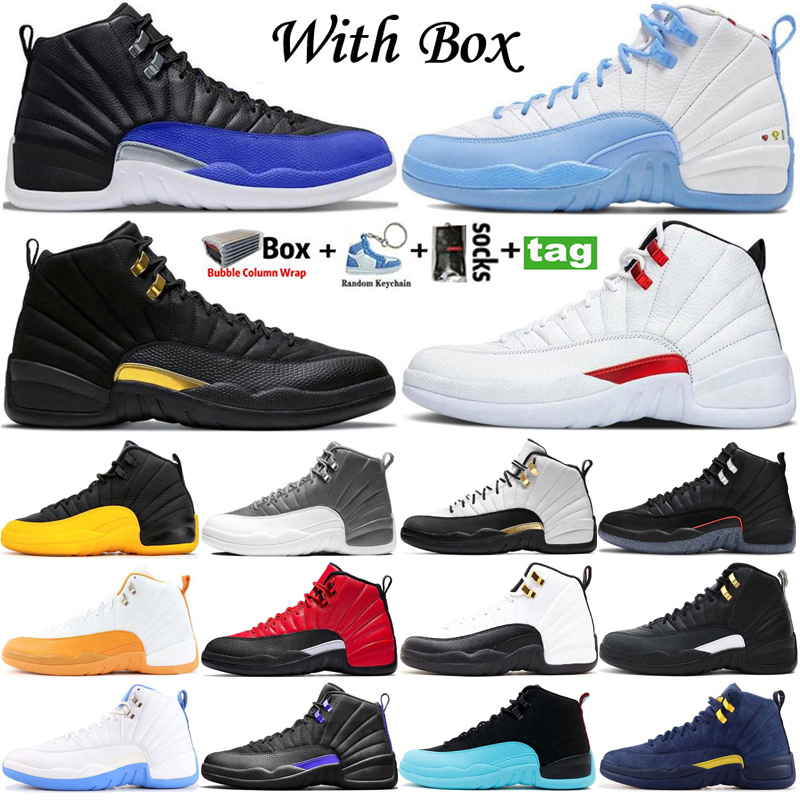 

2023 With Box Jumpman 12 Mens Basketball Shoes 12s University Blue Hyper Royal Black Taxi Twist Stealth Flu Game Playoff Men Sports Women Sneakers Trainers Size 36-47, 16