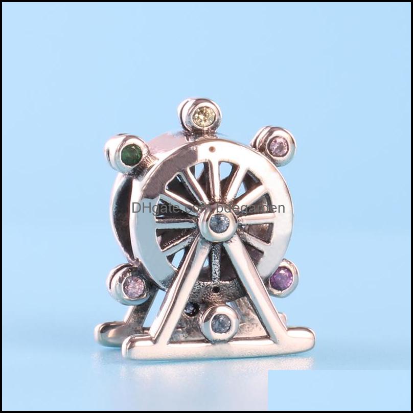 

Charms Jewelry Findings Components Wholesale- Ferris Wheel Beads For 925 Sterling Sier Cz Diamond Luxury Designer Diy Brac Dh9Lz