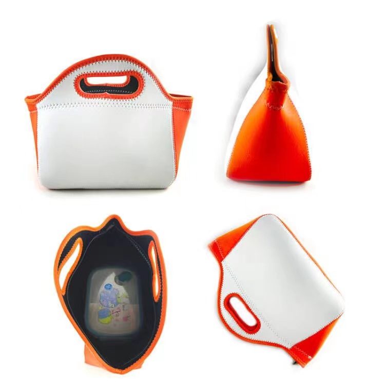 

Sublimation Blanks Reusable Neoprene Tote Bag handbag Insulated Soft Lunch Bags With Zipper Design For Work & School 2022, Customize