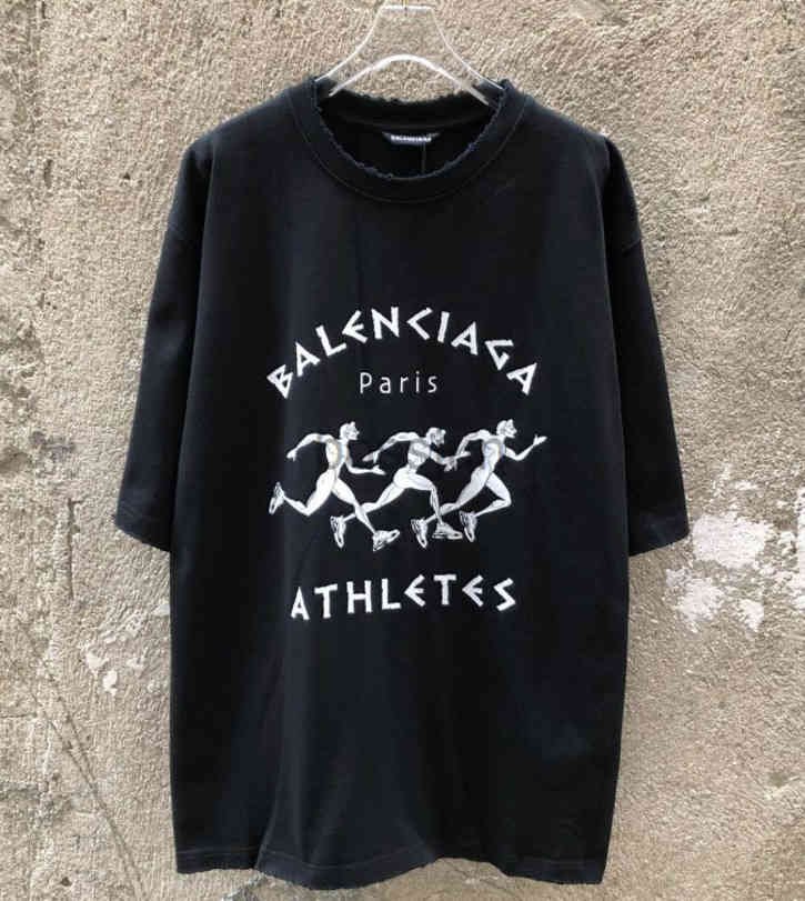 

T shirts designer Tshirts mens t-shirts balencigs Fashion Hoodies Hoodie original Paris running track and field athletes wear out the trend loose large APP, Black top version weighs 260 grams